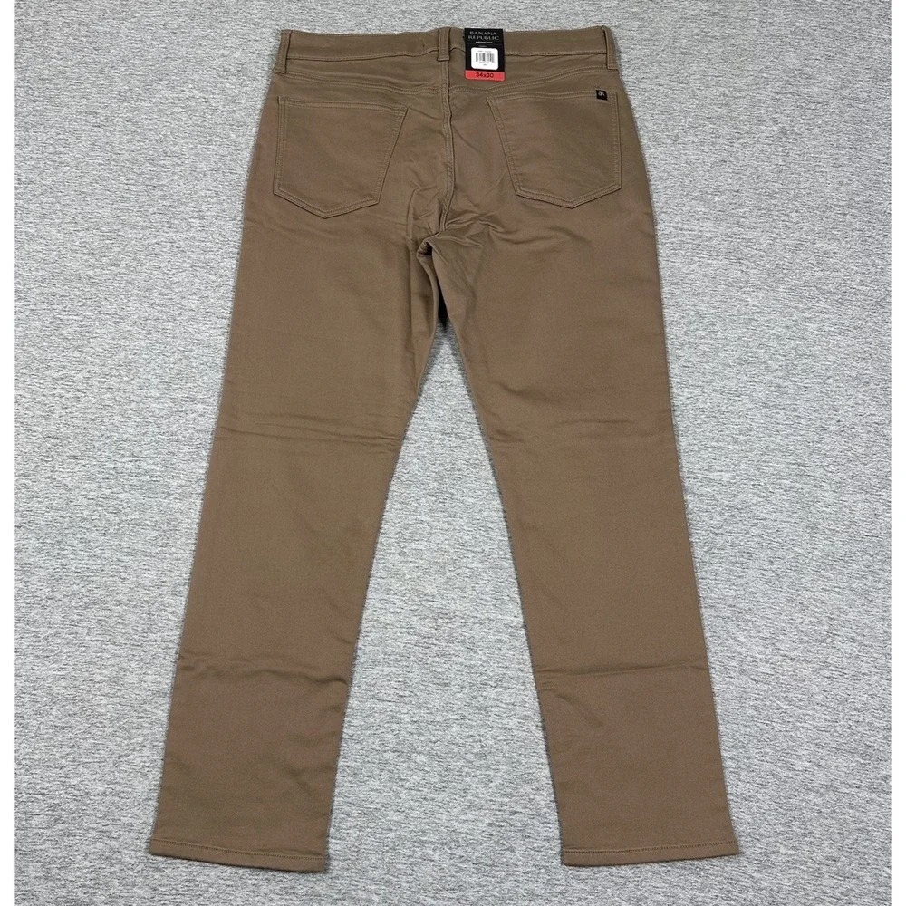 Banana Republic Pants Mens Size 34x30 Brown 5-Pocket Stretch Chino City NEW (B)